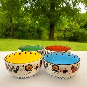 SET OF 4 Beautiful & Festive Party Condiment Bowls - NWOT